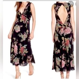 Privacy Please Deep V-Neck Floral Dress size L
